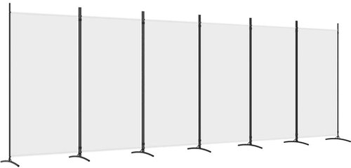 6-part white screen 520×180 cm textile - Room Divider - Main image