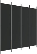 4-dielny paraván čierny 200 × 200 cm textil - Paraván