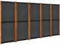 5dílný paraván černý 350 × 180 cm - Paraván
