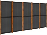 5-dielny paraván čierny 350 × 180 cm - Paraván