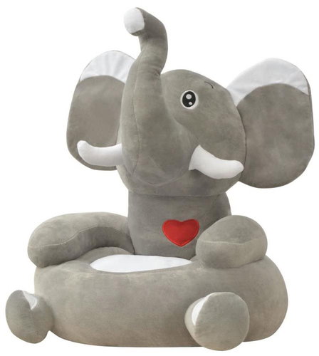 Plush Baby Chair Elephant Chair Grey - Children's Chair - Main image
