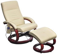 Massage chair with a base of creamy artificial leather - Massage Chair
