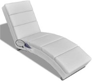 Massage Chair Massage reclining chair white artificial leather - Masážní křeslo