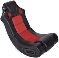 Musical Rocking Chair Black and Red Faux Leather - Armchair