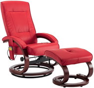 Massage reclining chair with red faux leather footrest - Massage Chair