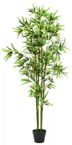 Artificial Bamboo Plant with Flowerpot 175cm Green - Artificial Flower - Main image