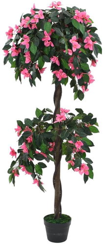 Artificial Rhododendron Plant with Flowerpot 155cm Green and Pink - Artificial Flower - Main image