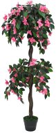 Umelá rastlina rododendron s kvetináčom 155 cm zelená a ružová - Umelý kvet