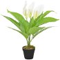 Artificial Anthurium Plant with Flowerpot White 55cm - Artificial Flower