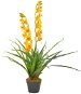 Artificial Orchid Plant with Flowerpot Yellow 90cm - Artificial Flower