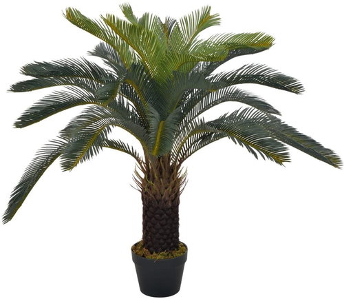 Artificial Japanese Cycad Plant with Flowerpot, Green 90cm - Artificial Flower - Main image