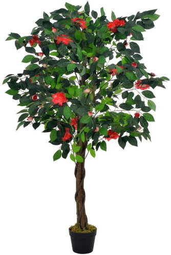 Artificial Camellia Plant with Green Flowerpot 125cm - Artificial Flower - Main image