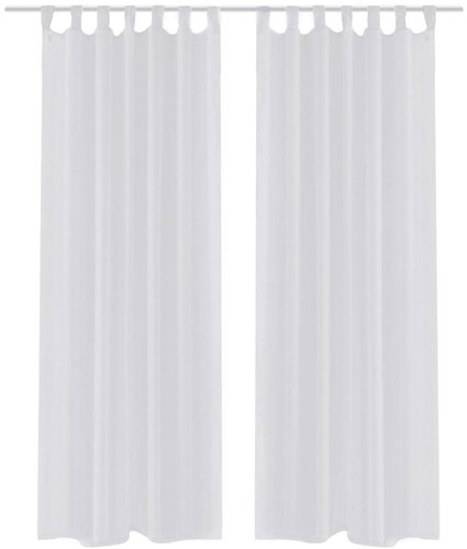 White Translucent Curtains - 2 pcs - 140 x 225cm - Drape - Main image