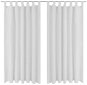 Drape 2 pcs White Micro Satin Curtains with Loops 140 x 225cm - Závěs