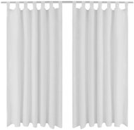 2 pcs White Micro Satin Curtains with Loops 140 x 245cm - Drape