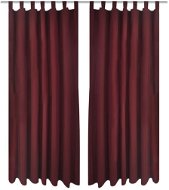 2 Burgundy Micro Satin Curtains with Loops 140 x 175cm - Drape