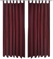 2 Burgundy Micro Satin Curtains with Loops 140 x 245cm - Drape