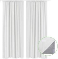 2 White Energy-saving Double-layer Curtains 140 x 245cm - Drape