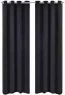 2 pcs Black Blackout Curtains with Metal Rings 135 x 245cm - Drape