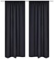 2 pcs Black Blackout Curtains with a Tunnel 135 x 245cm - Drape
