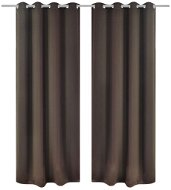 2 pcs Brown Blackout Curtains with Metal Rings 135 x 245cm - Drape