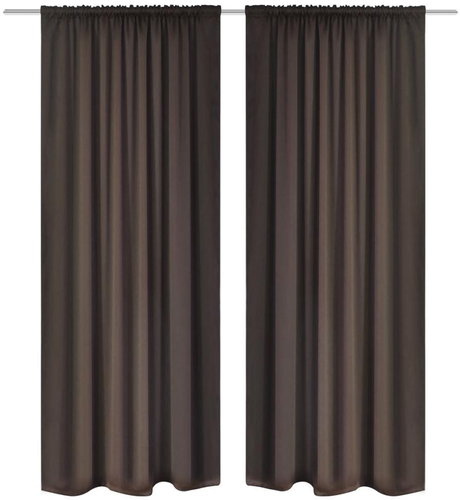 2 pcs brown Blackout Curtains with a Tunnel 135 x 245cm - Drape - Main image