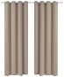 2 Pieces of Cream Blackout Curtains with Metal Rings 135 x 245cm - Drape