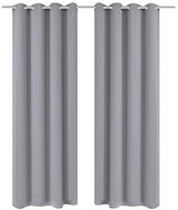 2 pcs Grey Blackout Curtains with Metal Rings 135 x 245cm - Drape