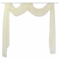 Translucent Voile Curtain 140 x 600cm, Cream - Drape