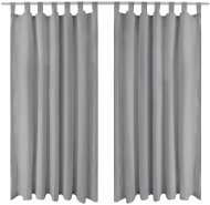 Micro Satin Curtains with Loops, 2 pcs, 140x175cm, Grey - Drape