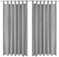 Micro Satin Curtains with Loops, 2 pcs, 140x175cm, Grey - Drape