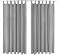 Micro Satin Curtains with Loops, 2 pcs, 140x245cm, Grey - Drape