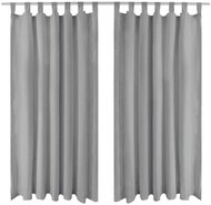 Micro Satin Curtains with Loops, 2 pcs, 140x245cm, Grey - Drape