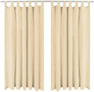 Micro Satin Curtains with Loops, 2 pcs, 140x175cm, Beige - Drape