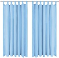 Micro Satin Curtains with Loops, 2 pcs, 140x175cm, Turquoise - Drape