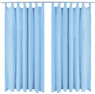 Micro Satin Curtains with Loops, 2 pcs, 140x175cm, Turquoise - Drape