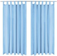 Micro Satin Curtains with Loops, 2 pcs, 140x225cm, Turquoise - Drape