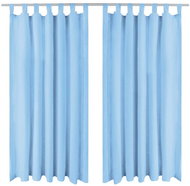 Micro Satin Curtains with Loops, 2 pcs, 140x245cm, Turquoise - Drape