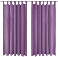 Micro Satin Curtains with Loops, 2 pcs, 140x175cm, Purple - Drape