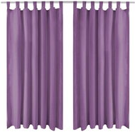 Micro Satin Curtains with Loops, 2 pcs, 140x245cm, Purple - Drape