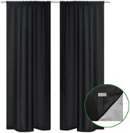 Blackout Curtains, 2 pcs, Double Layer, 140x175cm, Black - Drape