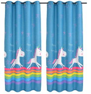 Children's Blackout Curtains with Print, 2 pcs, 140x240cm, Blue - Drape