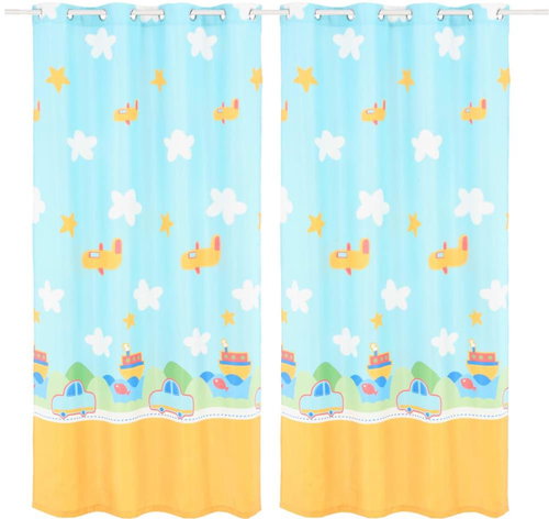 Children's Blackout Curtains with a Print of 2 pcs 140x240cm Aircraft - Drape - Main image