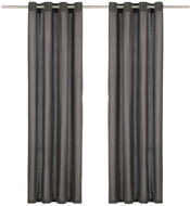 Curtains with Metal Rings 2 pcs Cotton 140 x 225cm Anthracite - Drape