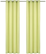 Curtains with Metal Rings 2 pcs Cotton 140 x 245cm Green - Drape