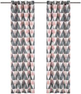 Závěsy s kovovými kroužky 2 ks bavlna 140 x 175 cm šedo-růžové - Závěs