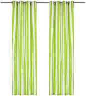 Curtains with Metal Rings 2 pcs Textile 140 x 225cm Green Stripes - Drape