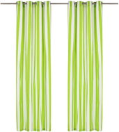 Curtains with Metal Rings 2 pcs Textile 140 x 245cm Green Stripes - Drape