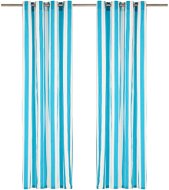 Curtains with Metal Rings 2 pcs Textile 140 x 245cm Blue Stripes - Drape