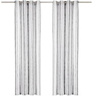 Curtains with Metal Rings 2 pcs Cotton 140x175cm Anthracite - Drape